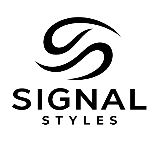 Black stylized logo with the word SIGNAL STYLES on a plain white background.